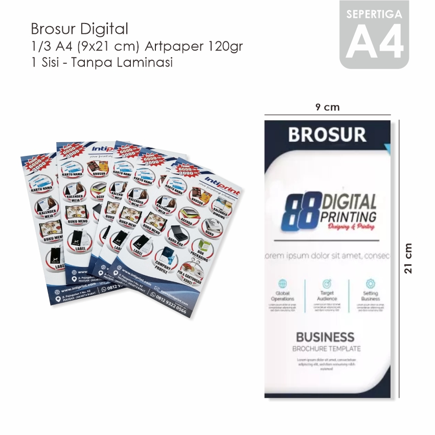 Brosur Digital 1/3 A4 500lbr Ap120 (1sisi)