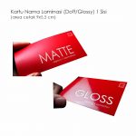 Kartu Nama Standart Laminasi (1sisi)