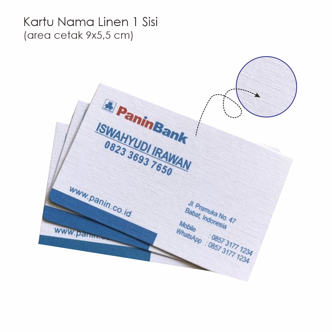 Kartu Nama Linen (1sisi)