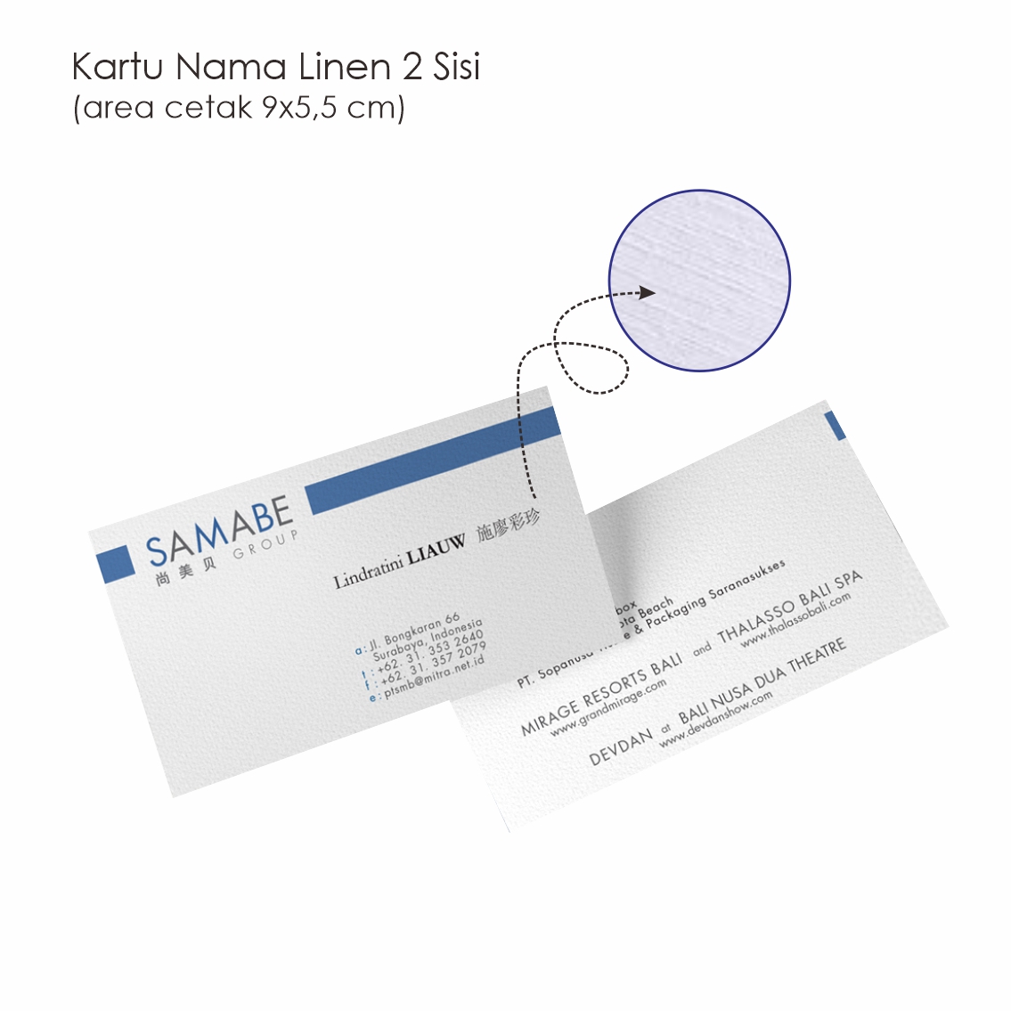 Kartu Nama Linen (2sisi)